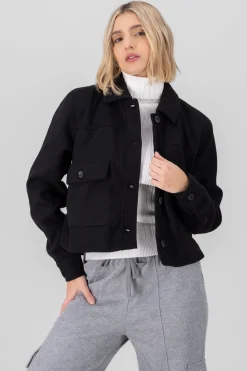 Shasa Solid Jacket With Pockets