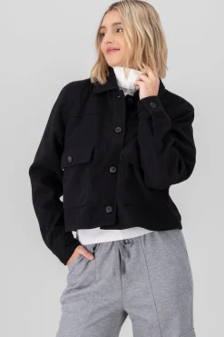 Shasa Solid Jacket With Pockets