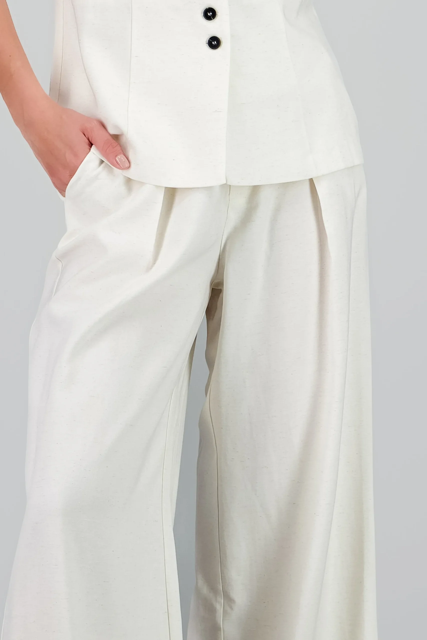 Shasa Solid Linen Pants