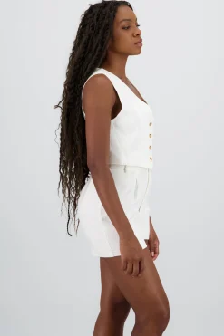 Shasa Solid Linen Vest