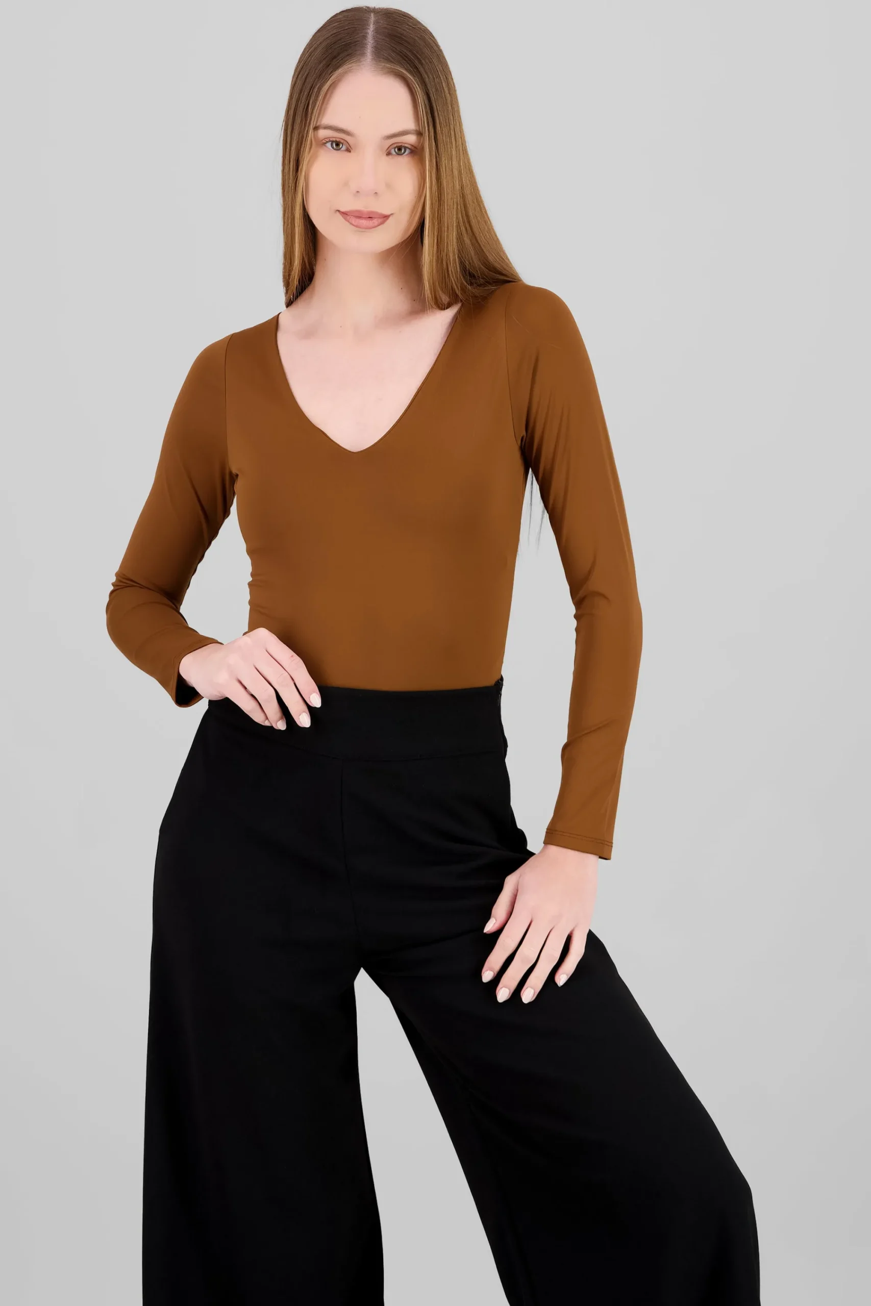Shasa Solid Long Sleeve Bodysuit