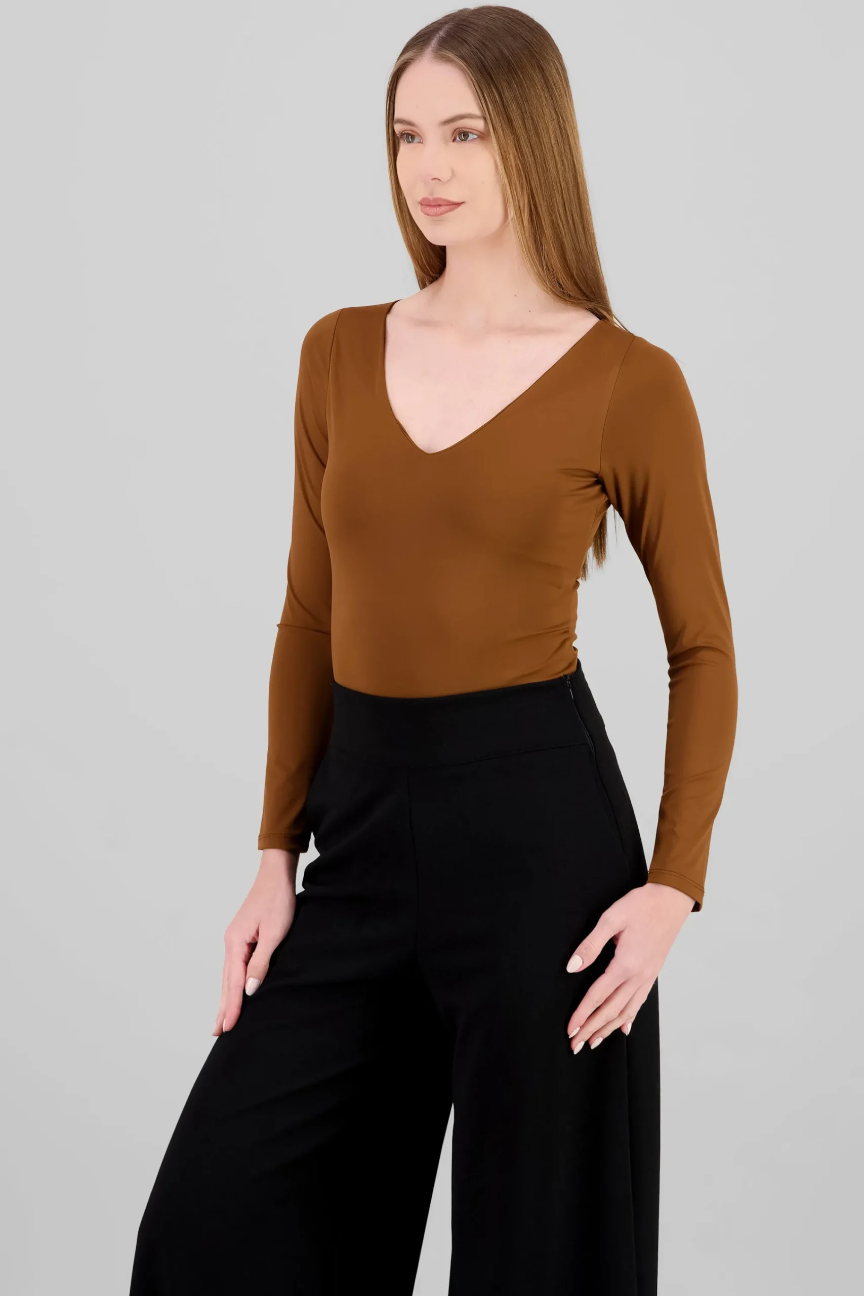 Shasa Solid Long Sleeve Bodysuit