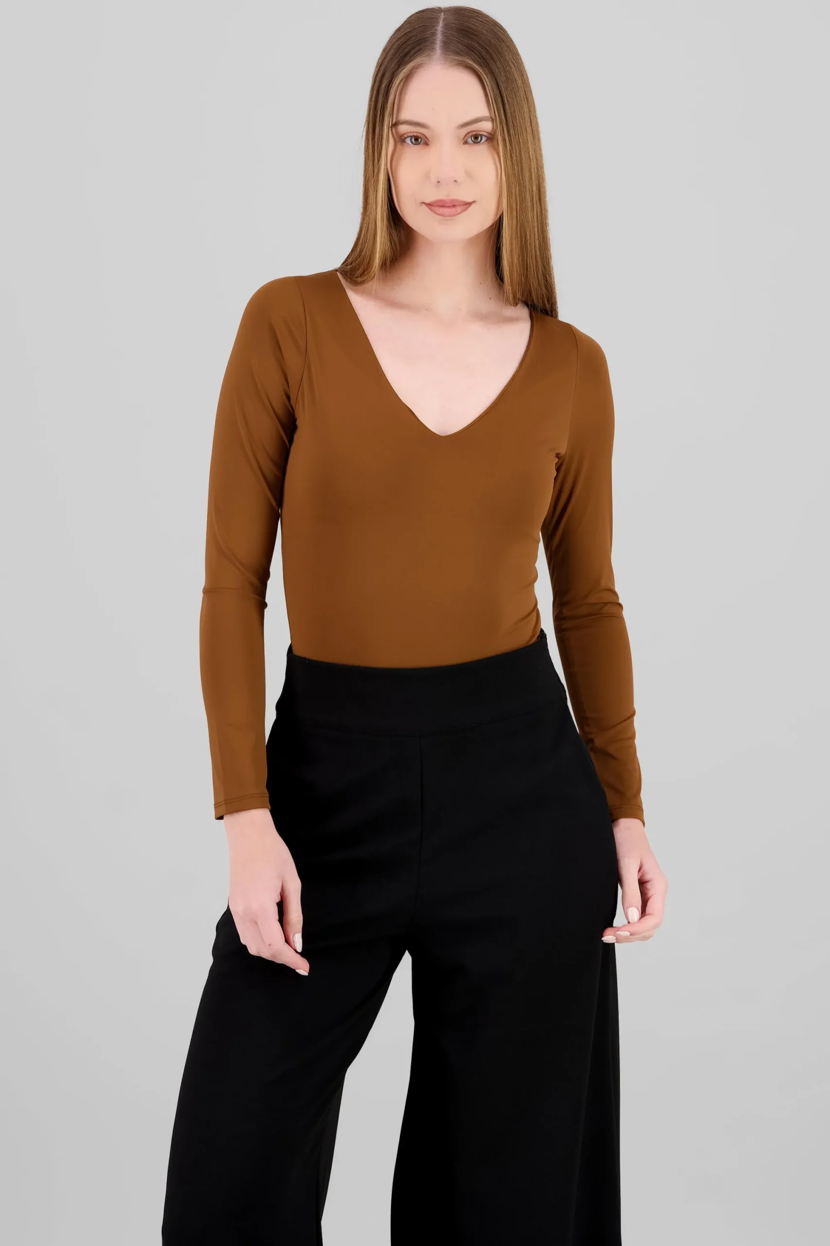Shasa Solid Long Sleeve Bodysuit