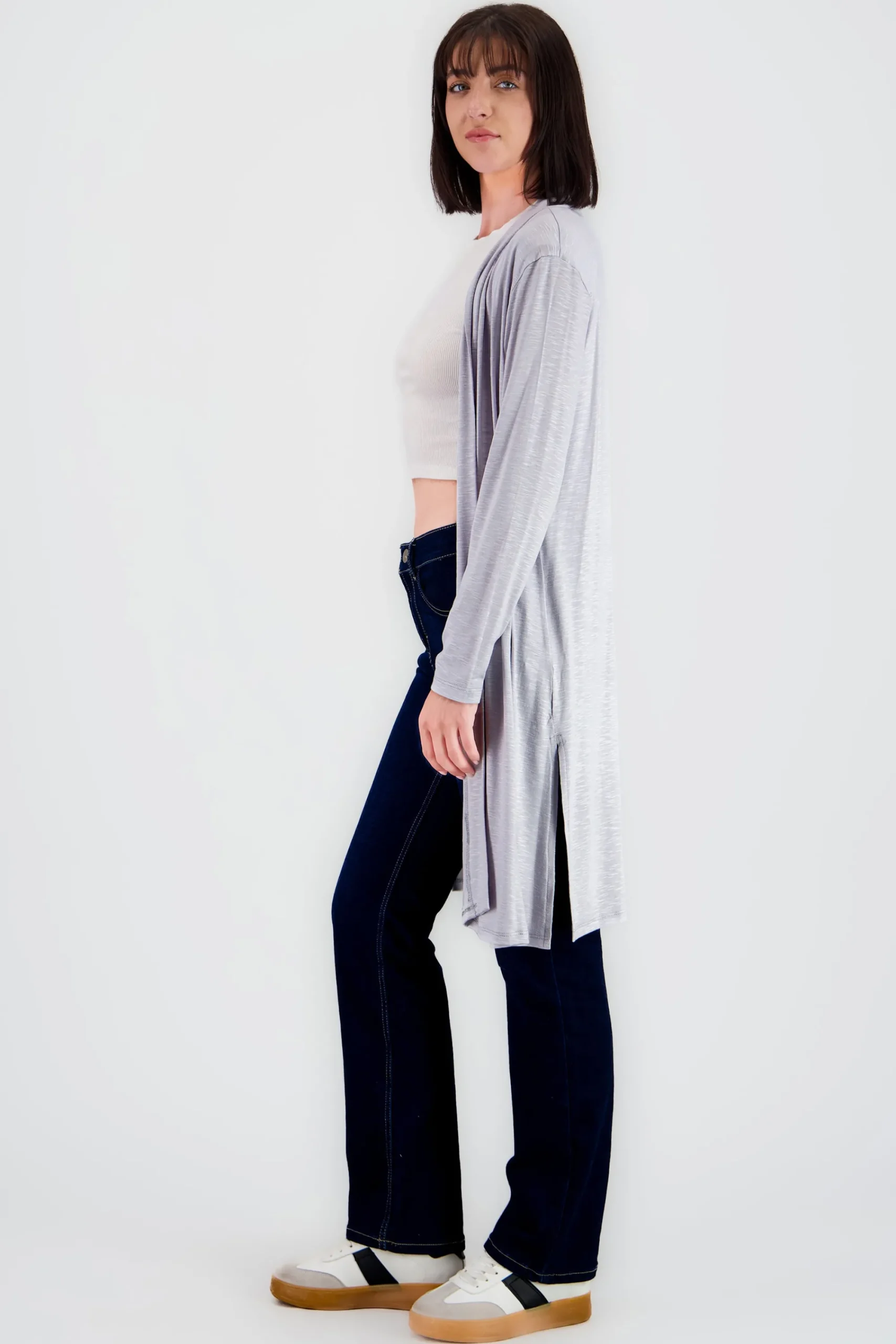 Shasa Solid Long Sleeve Cardigan