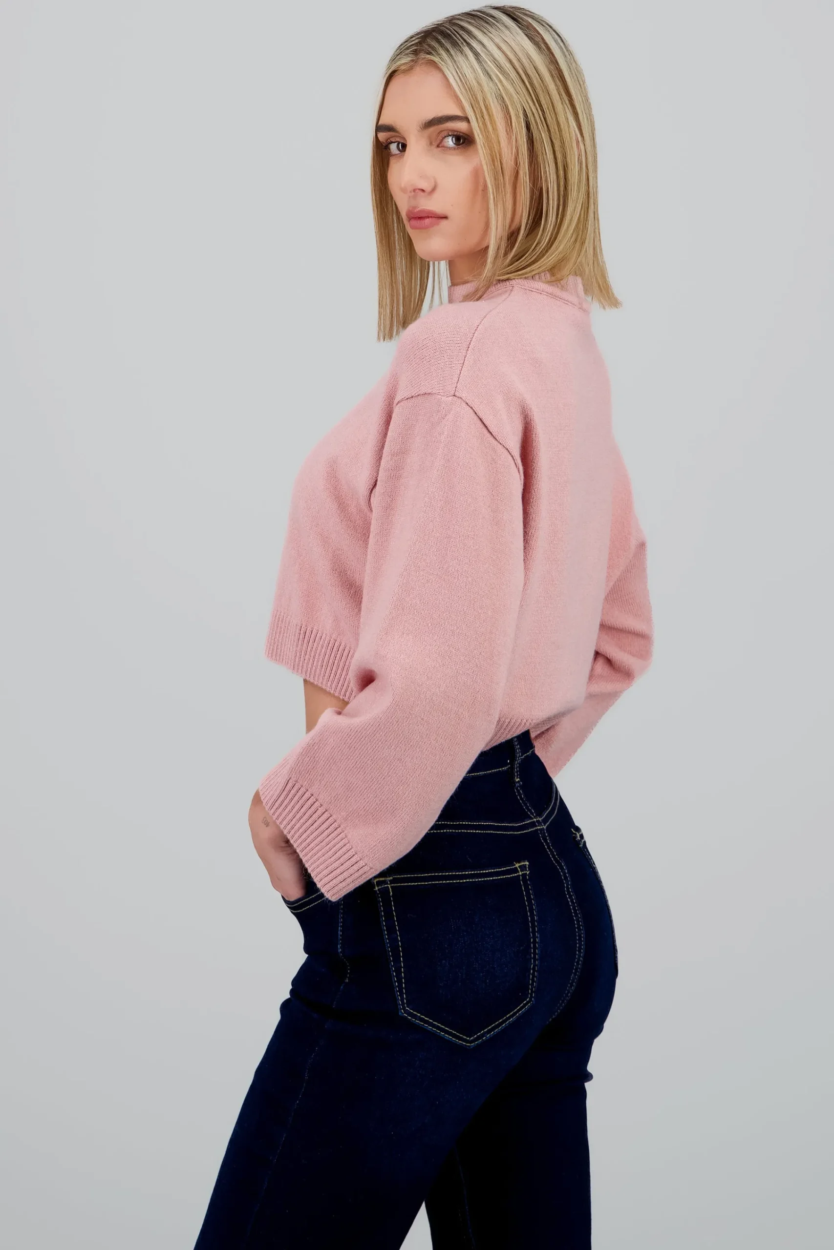 Shasa Solid Long Sleeve Sweater