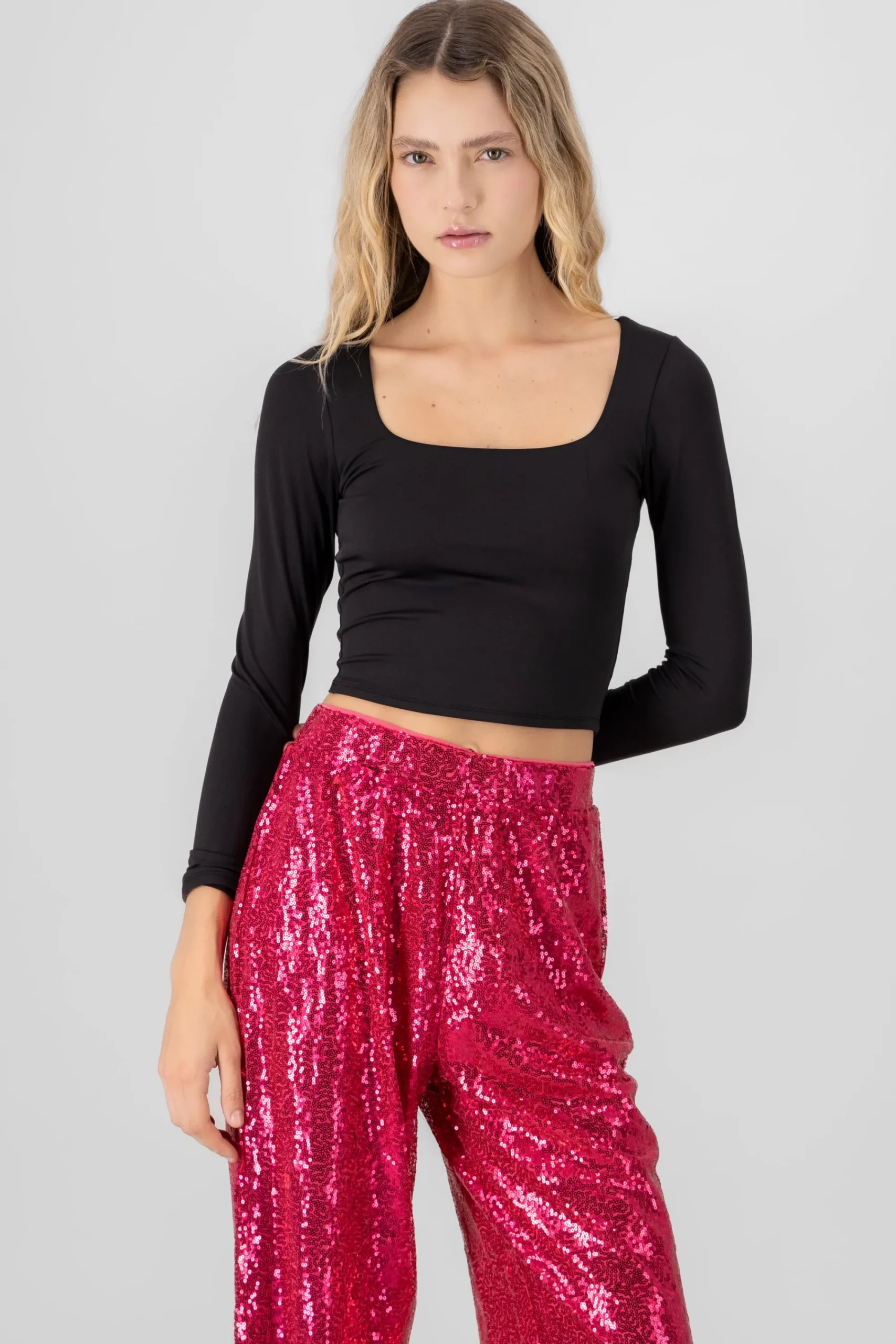 Shasa Solid Long Sleeve Top