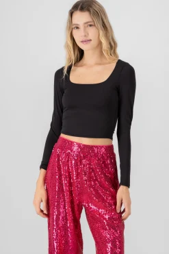 Shasa Solid Long Sleeve Top