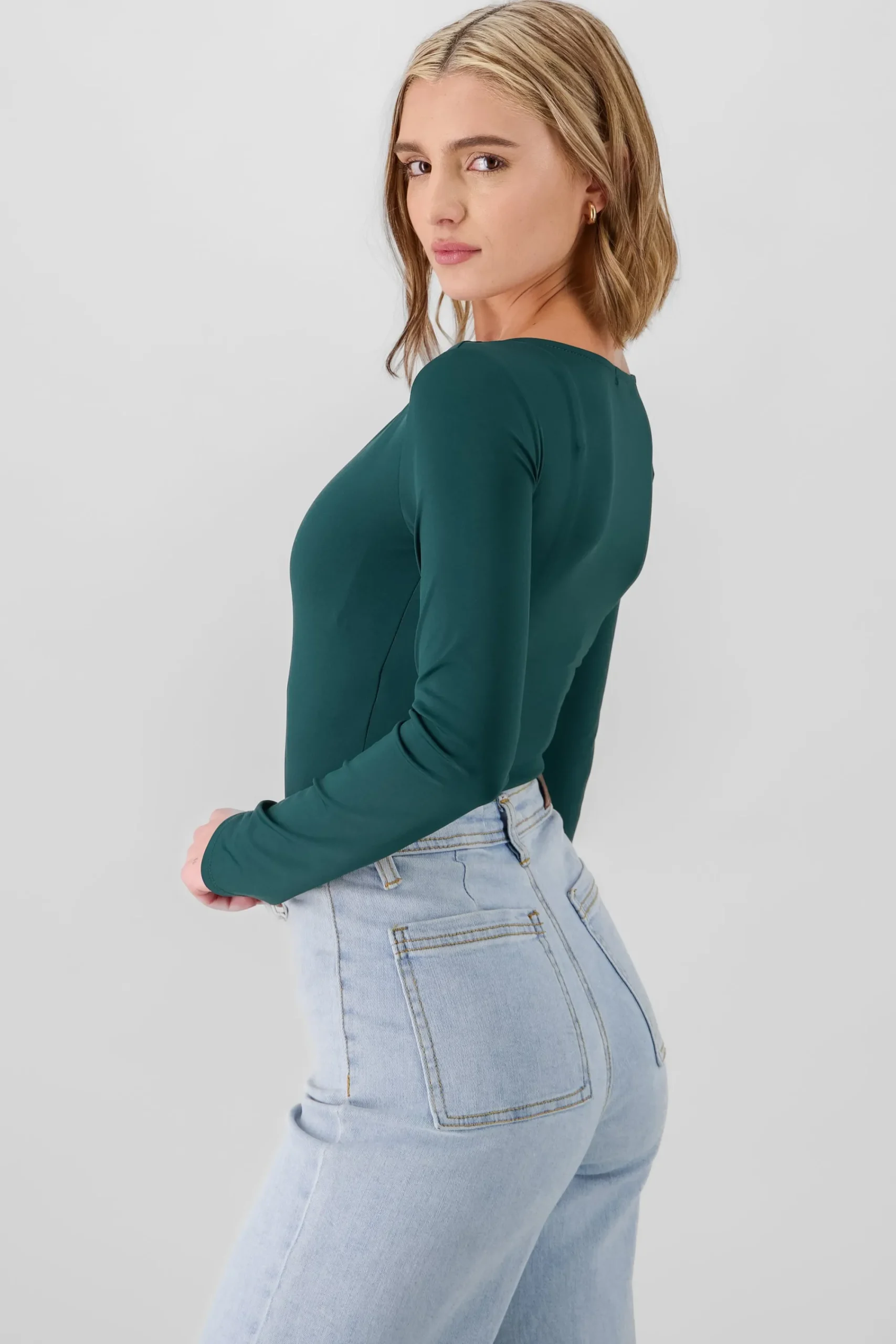 Shasa Solid Long Sleeve Top