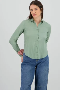 Shasa Solid Long Sleeved Blouse