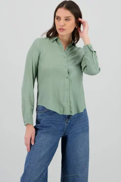 Shasa Solid Long Sleeved Blouse