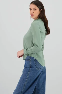 Shasa Solid Long Sleeved Blouse