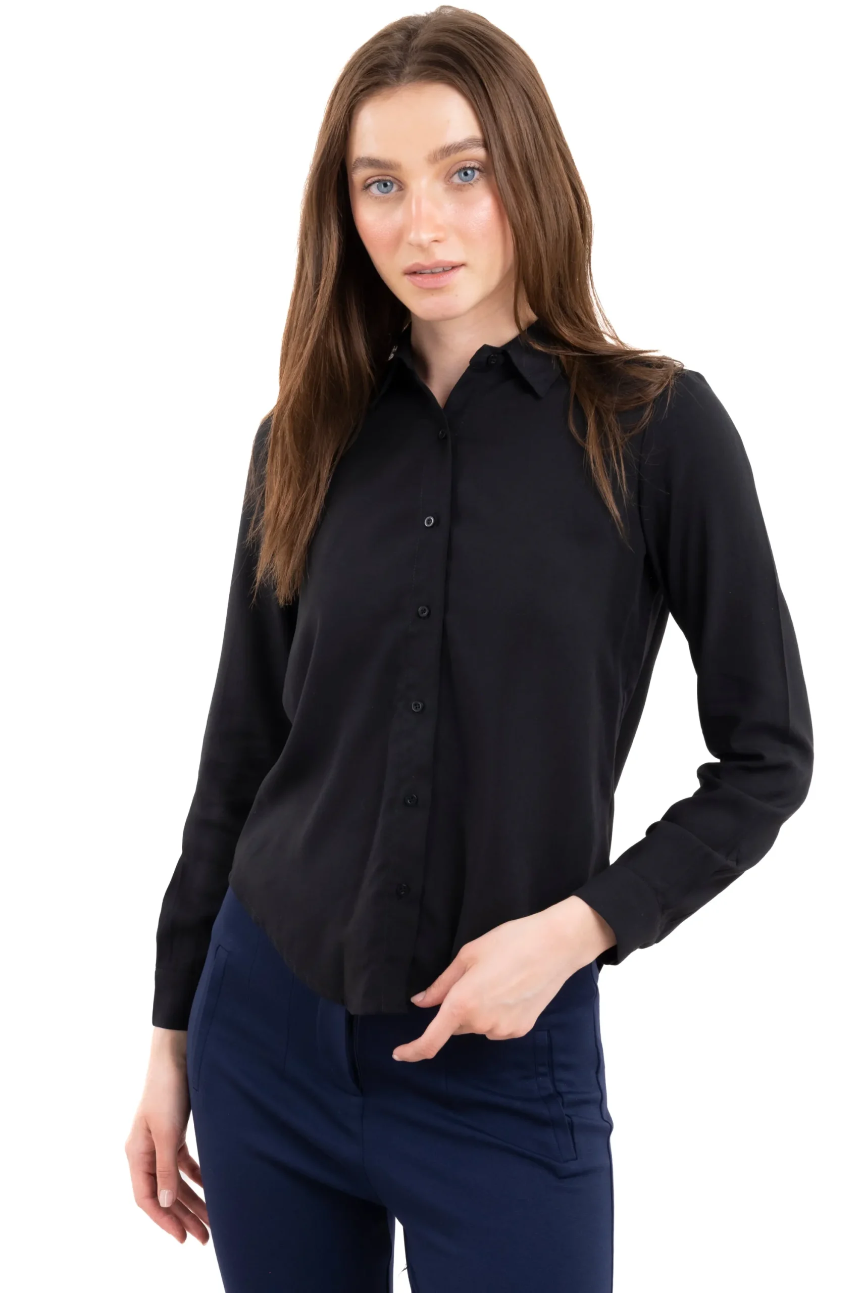 Shasa Solid Long Sleeved Blouse