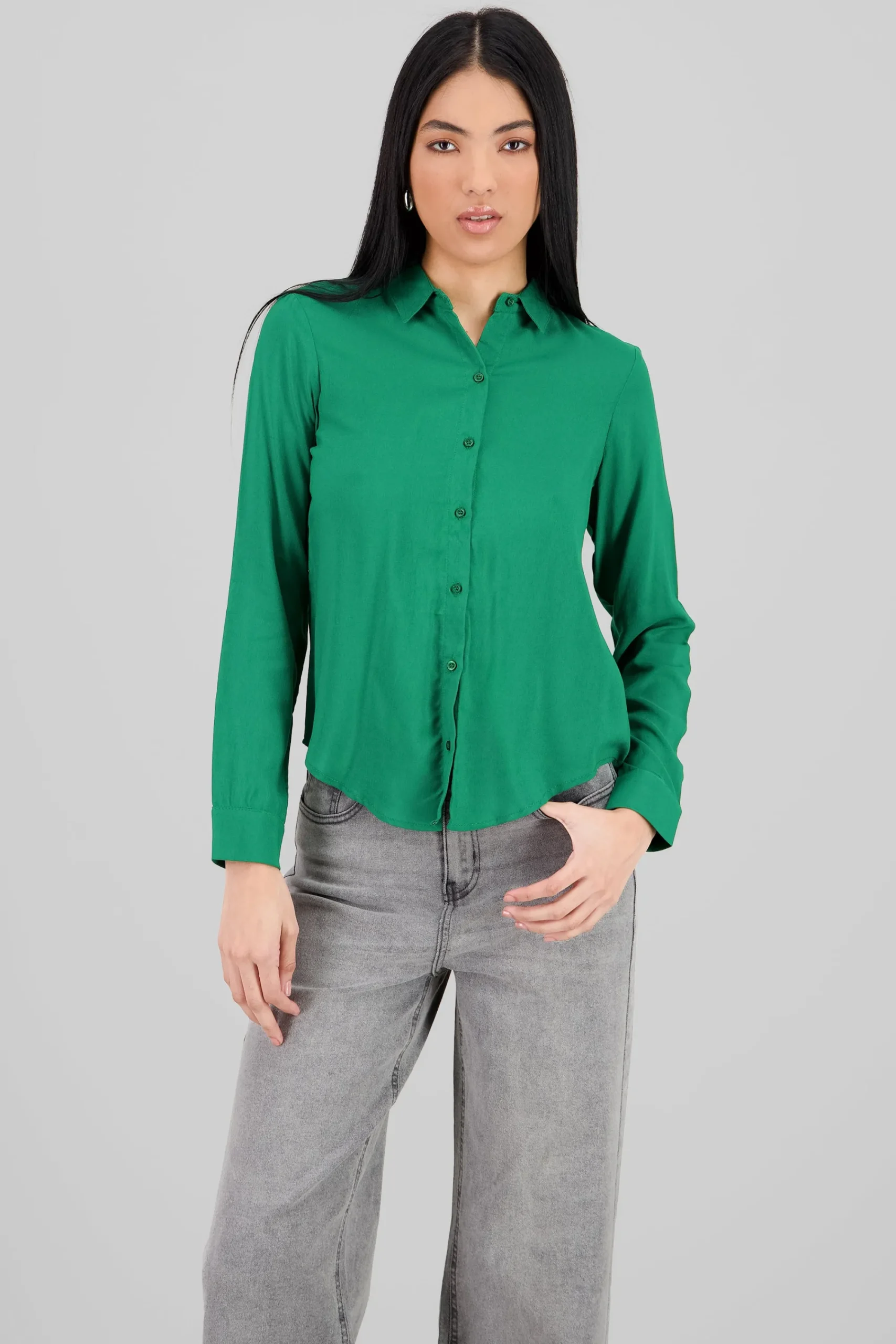 Shasa Solid Long Sleeved Blouse