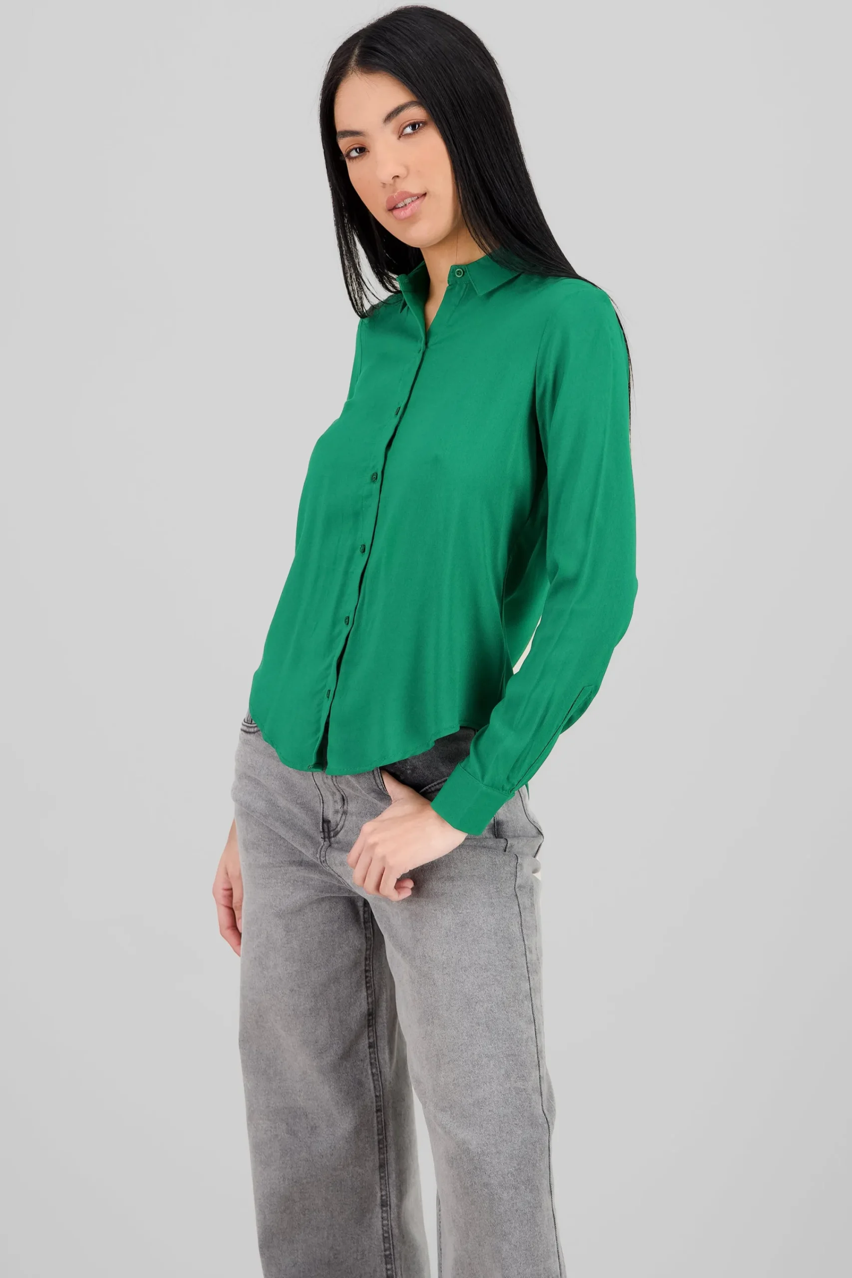 Shasa Solid Long Sleeved Blouse