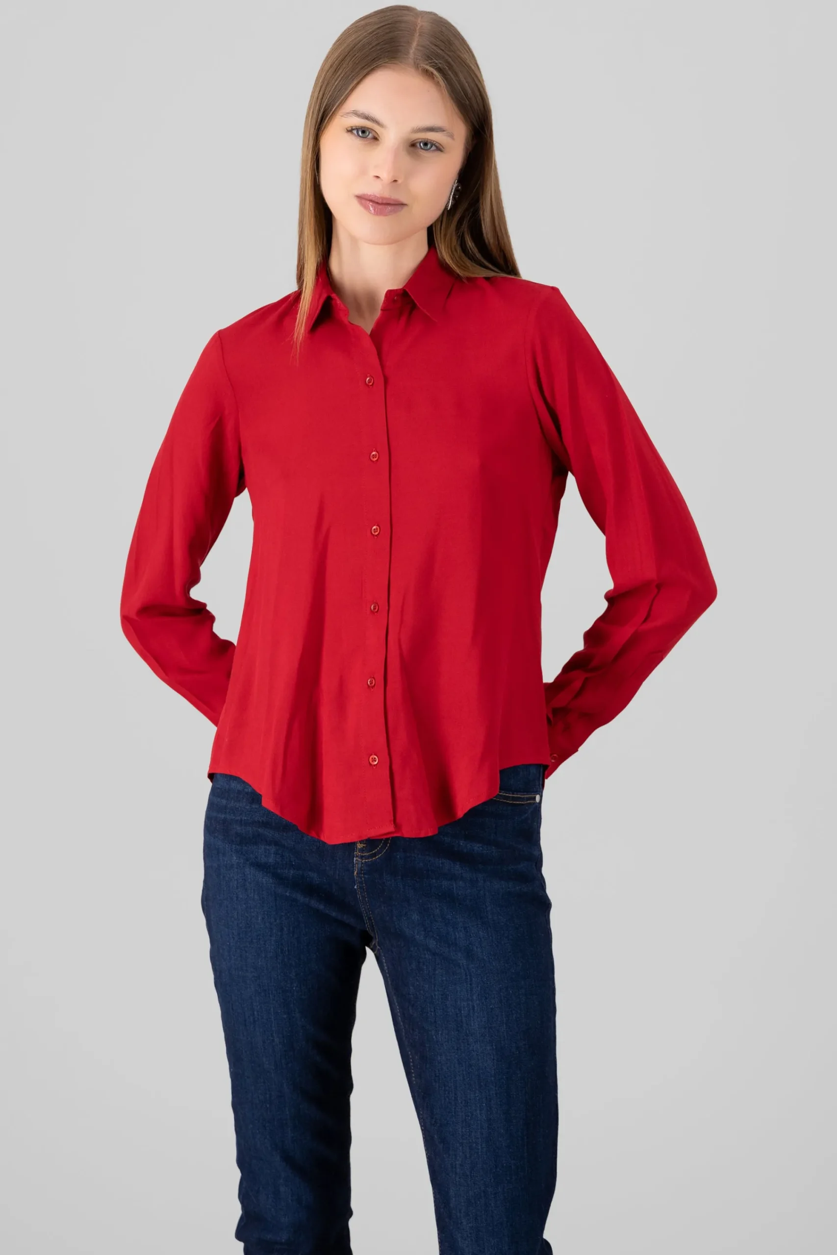 Shasa Solid Long Sleeved Blouse