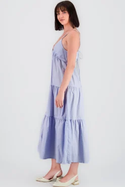 Shasa Solid Maxi Dress with Neckline