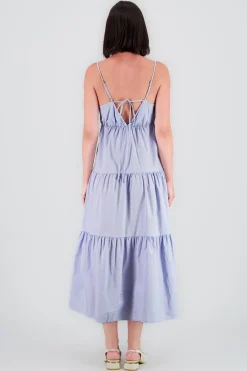 Shasa Solid Maxi Dress with Neckline