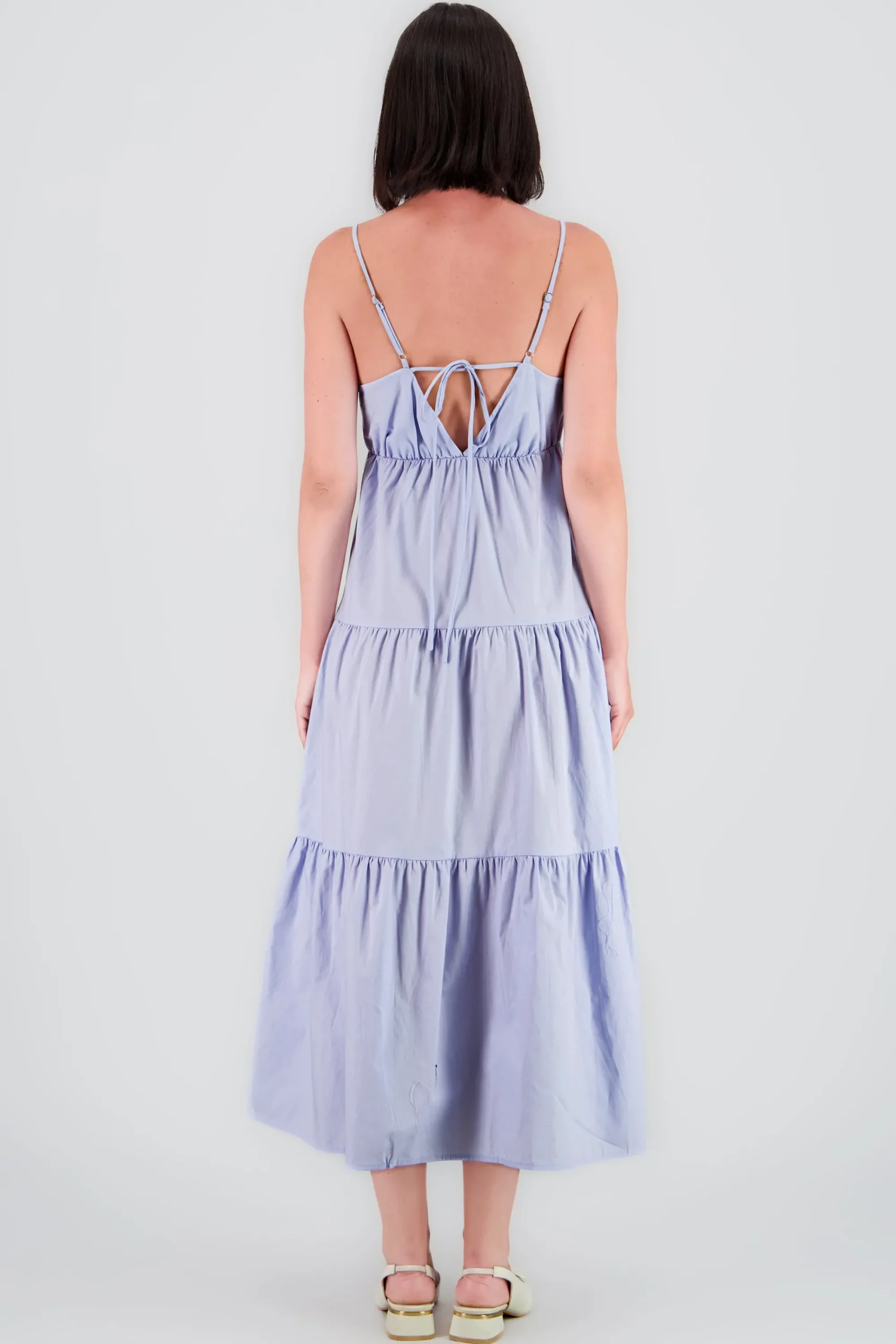 Shasa Solid Maxi Dress with Neckline