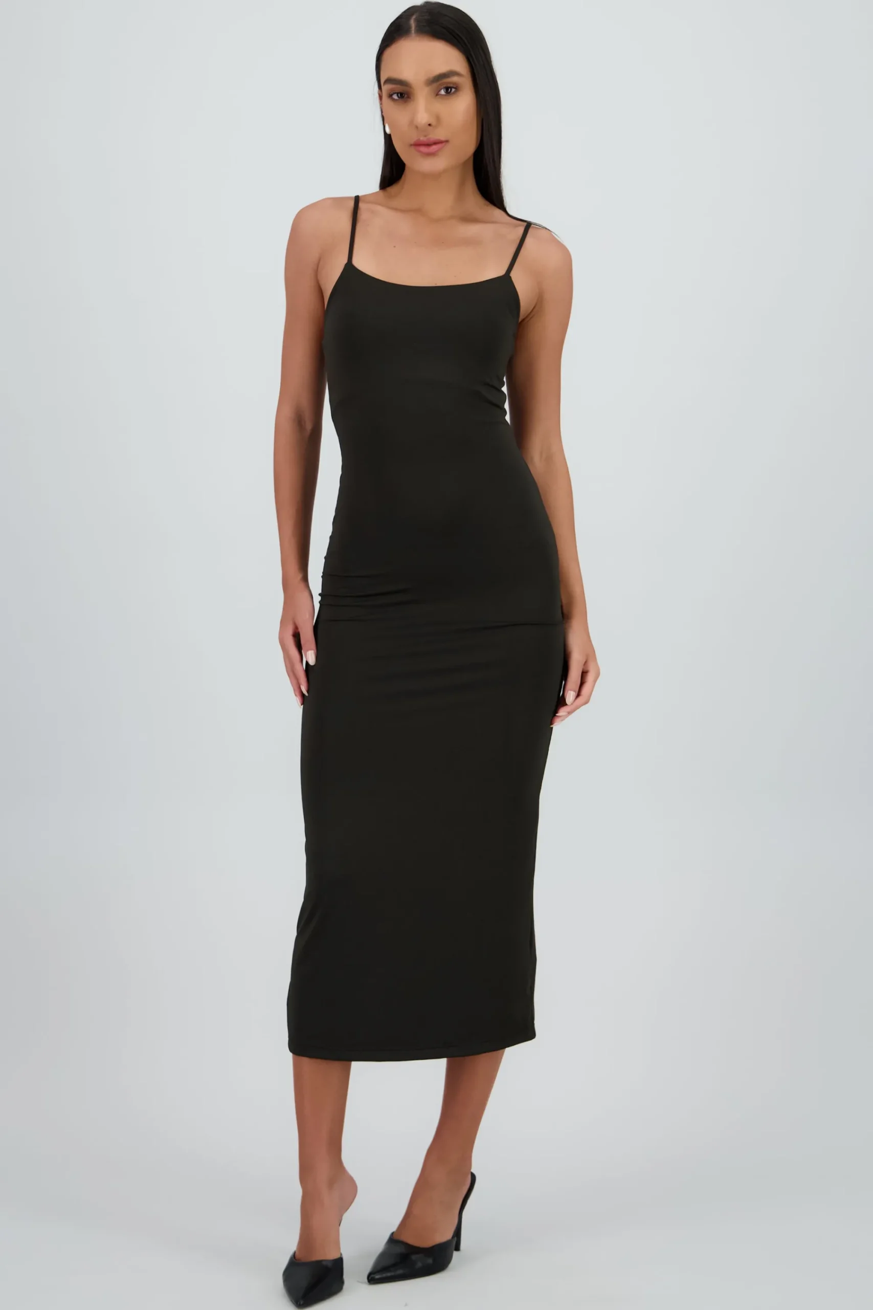 Shasa Solid Maxi Strap Dress