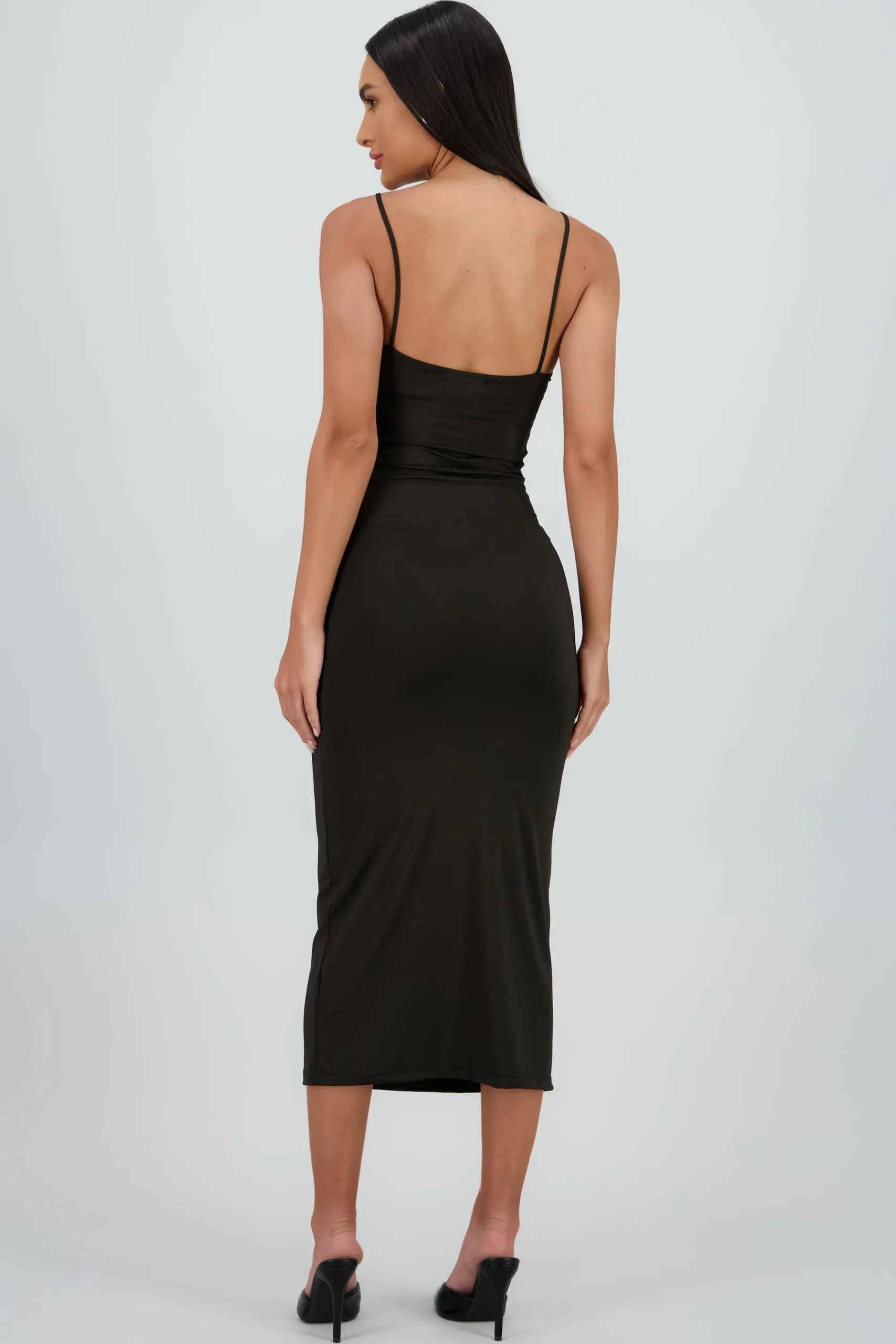 Shasa Solid Maxi Strap Dress