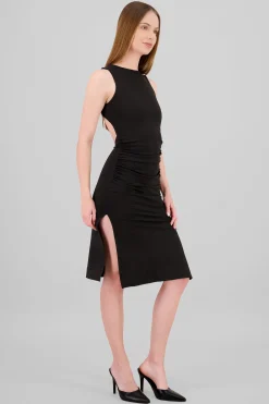 Shasa Solid Midi Dress