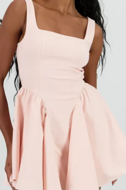 Shasa Solid Mini Dress with Crinoline