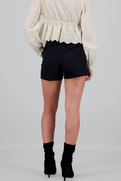 Shasa Solid Mini Shorts with Pockets