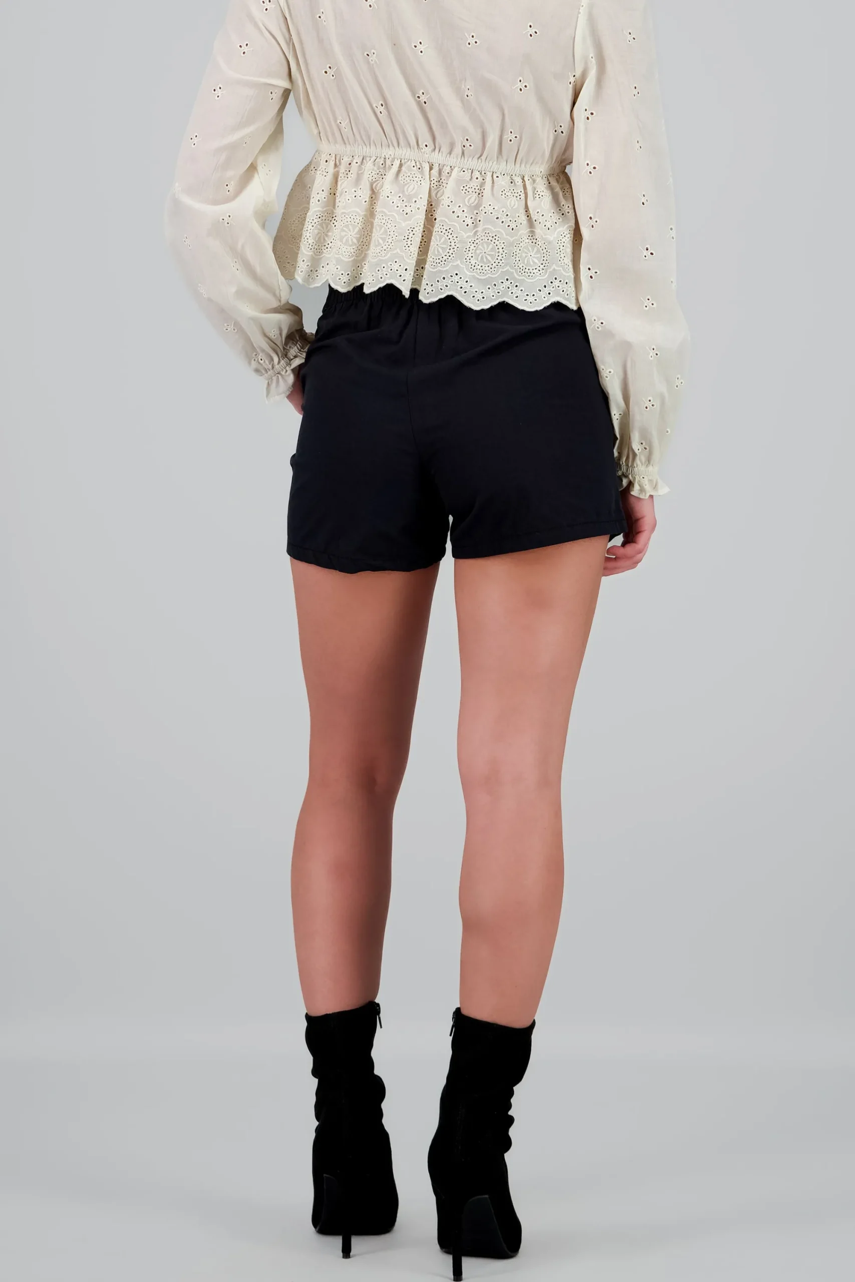 Shasa Solid Mini Shorts with Pockets
