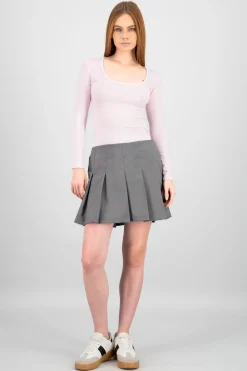 Shasa Solid Mini Skirt