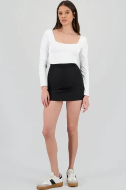 Shasa Solid Mini Skirt