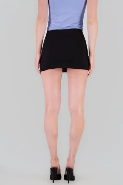 Shasa Solid Mini Skirt with Slit