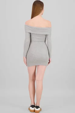 Shasa Solid Off Shoulder Dress