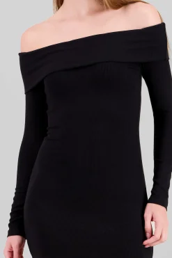 Shasa Solid Off Shoulder Dress