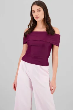 Shasa Solid Off Shoulder Top