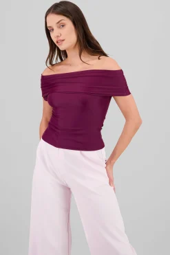 Shasa Solid Off Shoulder Top