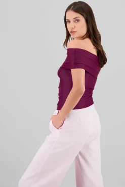 Shasa Solid Off Shoulder Top