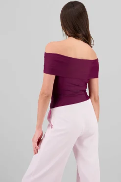 Shasa Solid Off Shoulder Top