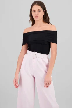 Shasa Solid Off Shoulder Top