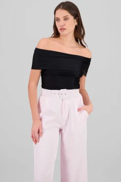 Shasa Solid Off Shoulder Top