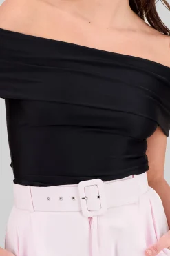 Shasa Solid Off Shoulder Top