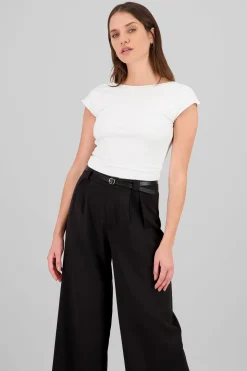 Shasa Solid Open Back Top