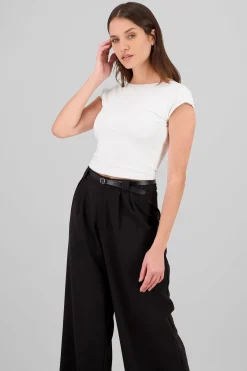 Shasa Solid Open Back Top