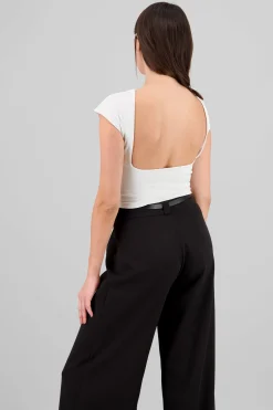 Shasa Solid Open Back Top