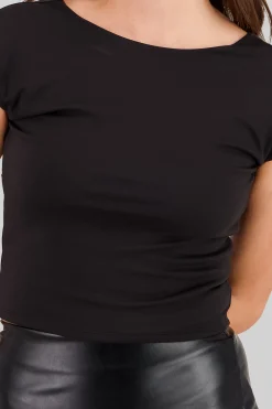 Shasa Solid Open Back Top
