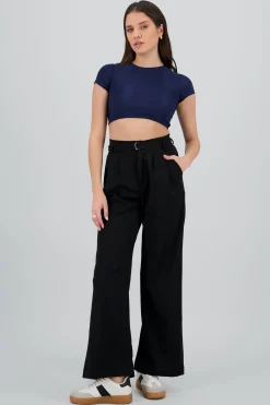 Shasa Solid Pants with Belt