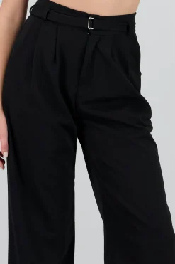 Shasa Solid Pants with Belt