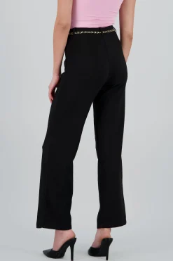 Shasa Solid Pants with Chain Belt