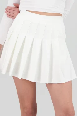 Shasa Solid Pleated Mini Skirt