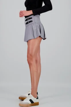 Shasa Solid Pleated Mini Skirt