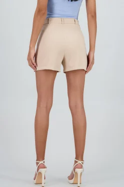 Shasa Solid Pleated Shorts
